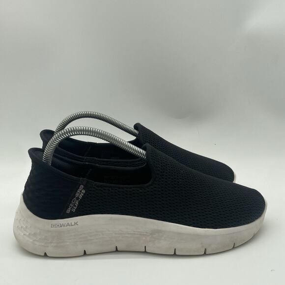 Womens Size 8 Skechers Slip-Ins Go Walk Black Mesh Walking Shoe Sneakers 124963W - Picture 1 of 11